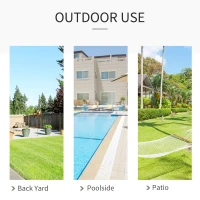 Outsunny Patio Hammock Chair, Hanging Rope Hammock Swing for Indoor & Outdoor Use with Backrest, Cotton-Polyester Blend, Fringe Tassels, Light Grey(m-6)