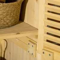 Outsunny 5' x 3' Wooden Outdoor Storage Cabinet, Garden Sheds & Outdoor Storage with Asphalt Roof & 2 Large Wood Doors with Lock, Natural(m-9)