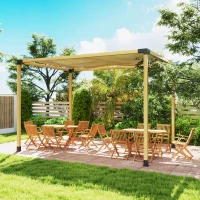 Outsunny 8PCS Pergola Kit, Pergola Brackets with 3-Way & 4-Way Corner Brackets for 4"x4" (Actual 3.6"x3.6") Lumber(m-9)