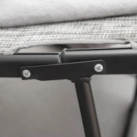 Outsunny Outdoor Lounge Chair with Armrest, Folding Tanning Chair for Beach, Poolside and Patio, Grey(m-9)