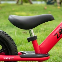 Qaba 12" Kids Balance Bike No Pedal Bicycle Adjustable Seat and Handlebar Training Toddler Bike 3 - 5 Years Red(m-9)