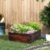 Outsunny Raised Garden Bed Elevated Wooden Planter Box for Backyard, Patio to Grow Vegetables, Herbs, and Flowers(m-1)