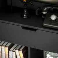 HOMCOM Tall Bookshelf with Drawer, Freestanding Bookcase for Bedroom, Living Room, Home Office, Black(m-9)