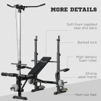 Soozier Adjustable Weight Bench with Pulley System for Home Gym Full Body Workout(m-9)