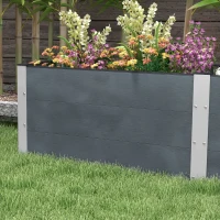 Outsunny 6.6' x 1.6' x 1.8' Elevated Planter Box with Open Bottom, Raised Garden Bed for Vegetables, Flowers, Fruits, Herbs, Grey(m-9)