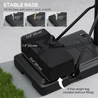 Soozier 7.7-10ft Portable Basketball Hoop, Basketball Goal with Free Weight, Wheels, 43" Backboard and Fillable Base(m-5)