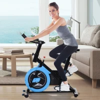 Soozier Stationary Exercise Bike, 13lbs Flywheel Belt Drive Training Bicycle, w/ Adjustable Resistance LCD Monitor(m-8)