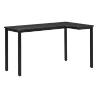 HOMCOM L-Shaped Desk, 57 Inch Corner Desk, Computer Table, Writing Workstation for Home Office with Cable Management, Black(m-2)