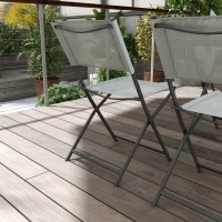 Outsunny 5 Pieces Foldable Patio Dining Table and Chairs, Outdoor Dining Set for 4 with Large Rectangle Glass Top Table and 4 Armless Chairs for Conservatory, Garden, Deck, Grey(m-9)