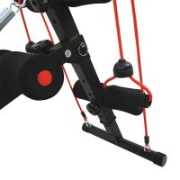 Soozier Sit Up Bench Core Workout Adjustable Strength Training Bench Thigh Support For Home Gym Exercise Black/Red(m-10)