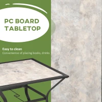 Outsunny Square Outdoor Dining Table, Garden Table with PC Board Tabletop for Patio, Backyard, Poolside, Grey(m-6)