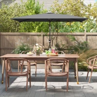 Outsunny 6.6x9.6ft Rectangle Aluminum Tilt Patio Umbrella, Garden Market Parasol, Outdoor Sunshade Canopy with Crank, Dark Grey(m-9)