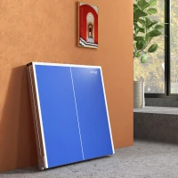 Soozier Portable Ping Pong Table Set, Table Tennis Table w/ Net, 2 Paddles, 3 Balls for Outdoor and Indoor, Easy Assembly, Blue(m-8)