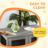 PawHut Dog Crate Furniture with Lockable Magnetic Door, Adjustable feet for Small & Medium Dogs, Indoor Use, Grey(m-10)