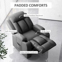 HOMCOM Electric Lift Chair for Elderly, Power Recliner with Footrest, Remote Control, Cup Holders for Living Room, Grey(m-6)