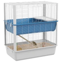 PawHut Large Hamster Cage with Accessories, Rat Cage Gerbil Habitat with Detachable Bottom, Ramps, Platform, Food Bowl, Water Bottle, 31" x 18" x 35"(m-2)