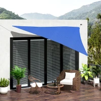 Outsunny Triangle 16.4' Canopy Sun Sail Shade Garden Cover UV Protector Outdoor Patio Lawn Shelter with Carrying Bag (Blue)(m-8)