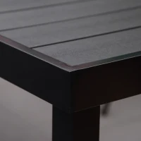 Outsunny Patio Dining Table for 8, Rectangular Aluminum Outdoor Table for Garden Lawn Backyard, Black(m-7)