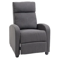 HOMCOM Fabric Recliner Armchair Manual Home Theater Seating Single Reclining Sofa Chair with Padded Seat for Living Room, Dark Grey(m-11)