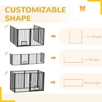 PawHut 6 Panels Dog Playpen, Foldable Portable Pet Playpen with Door, for Small & Medium Dogs, 30"H(m-5)