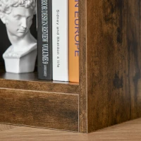 HOMCOM Storage Shelf 3-Tier Bookcase Display Rack Home Organizer for Home Office, Living Room, Playroom, Rustic Brown(m-10)