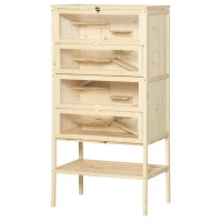 PawHut 5 Tier Fir Wood Hamster Cage Mouse Rats Small Animals Play House Exercise Activity Center(m-11)