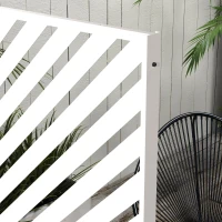 Outsunny 6.5FT Decorative Outdoor Divider, Metal Privacy Screen with Stand, Triangle Style, White(m-10)