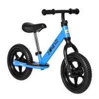 Qaba 12" Kids Balance Bike No Pedal Bicycle Adjustable Seat and Handlebar Training Toddler Bike 3 - 5 Years Blue(m-2)