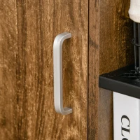 HOMCOM Lateral Filing Cabinet, Mobile File Cabinet Printer Stand Home Office Organizer with Wheels, Rustic Brown(m-6)