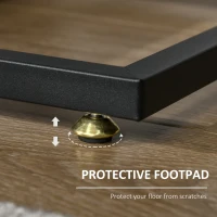 HOMCOM Side Table, C Shaped End Coffee Table, Industrial Nightstand with Storage Shelves, Metal Frame for Living Room, Bedroom, Rustic Brown(m-7)