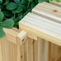Outsunny Garden Planter with Raised Garden Bed Bench for Patio Park, 69.25" x 15" x 15.75", Natural(m-7)