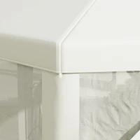 Outsunny Φ13' Hexagon Party Tent Patio Gazebo Outdoor Activity Event Canopy Quick Sun Shelter Pavilion with Netting Mesh Sidewall Cream White(m-9)