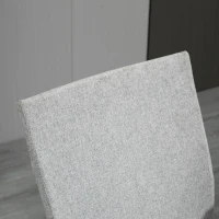 Vinsetto Linen Mid Back Office Chair With Tilt Function, Swivel Computer Chair, Light Grey(m-10)