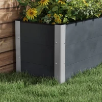 Outsunny 6.6' x 1.6' x 1.8' Elevated Planter Box with Open Bottom, Raised Garden Bed for Vegetables, Flowers, Fruits, Herbs, Grey(m-10)