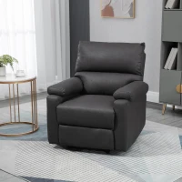 HOMCOM Recliner Chair, Manual Reclining Chair with Footrest, Padded Seat for Living Room, Bedroom, Study, Dark Grey(m-8)