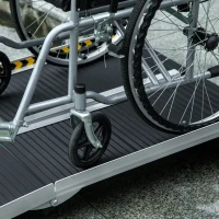 HOMCOM 5ft Wheelchair Ramp Scooter Mobility Non-Skid PVC Layering Portable Foldable Aluminium(m-9)