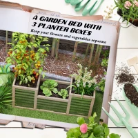 Outsunny Metal and Wood Combined Planter Box, Raised Garden Beds, for Growing Flowers, Herbs and Vegetables(m-4)