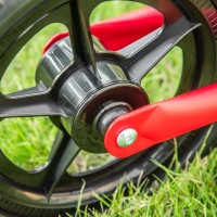 Qaba 12" Kids Balance Bike No Pedal Bicycle Adjustable Seat and Handlebar Training Toddler Bike 3 - 5 Years Red(m-10)