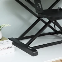 Vinsetto Standing Desk Converter 33 Inches Stand up Desk Riser, Height Adjustable Home Office Table with Keyboard Tray for PC Computer Laptop Black(m-10)