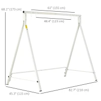 Outsunny Metal Swing Stand Swing Frame, Hanging Chair Stand Only, 528 LBS Weight Capacity, for Backyard, Patio, Lawn, White(m-3)