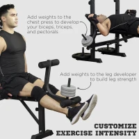 Soozier Adjustable Weight Bench with Pulley System for Home Gym Full Body Workout(m-7)