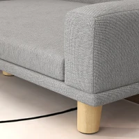 PawHut Dog Sofa for Large Dogs with Washable Cover, Anti-slip Foot Pads, Grey(m-9)
