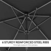 Outsunny 6.6x9.6ft Rectangle Aluminum Tilt Patio Umbrella, Garden Market Parasol, Outdoor Sunshade Canopy with Crank, Dark Grey(m-7)