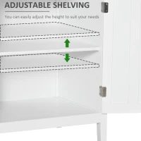 HOMCOM Sideboard Buffet Server Storage Cabinet Console Table with 2 Doors and Adjustable Shelves for Kitchen & Dining Room, White(m-11)