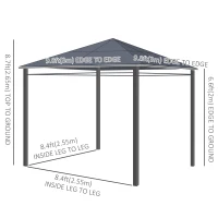 Outsunny 10' x 10' Polycarbonate Hardtop Gazebo Canopy, Outdoor Patio Gazebo with Aluminum Frame & Curtains, Dark Grey(m-3)