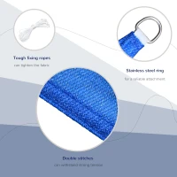 Outsunny Triangle 16.4' Canopy Sun Sail Shade Garden Cover UV Protector Outdoor Patio Lawn Shelter with Carrying Bag (Blue)(m-5)