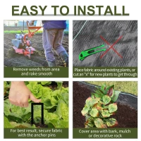 Outsunny 6.6ftx164ft Gardener Premium Weed Barrier 3.5OZ Landscape Fabric Durable & Heavy-Duty Weed Block Gardening Mat(m-6)