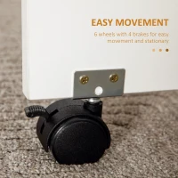 HOMCOM Foldable Dining Table, Rolling Kitchen Table with Storage Drawers and Cabinet, Drop Leaf Table on Wheels, White(m-7)