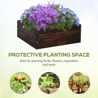 Outsunny Raised Garden Bed Elevated Wooden Planter Box for Backyard, Patio to Grow Vegetables, Herbs, and Flowers(m-5)