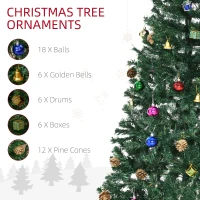 HOMCOM 4.9ft Green Christmas Tree Artificial Xmas Holidays Party with Decoration Ornament(m-4)